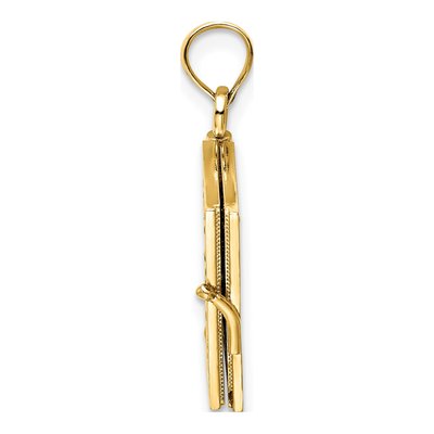 14K Yellow Gold Enamel Butterfly Book Pendant – view 3