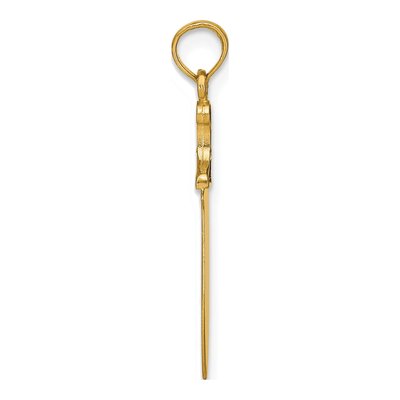 14K Yellow Gold Black Enamel Butcher Knife Charm – view 3