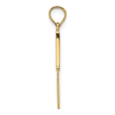 14K Yellow Gold 3D Black Enamel Knife Charm – view 3