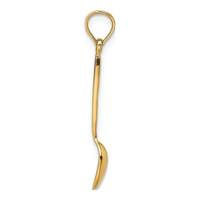 14K Yellow Gold Black Enameled Spoon Charm – view 3