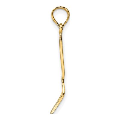 14K Yellow Gold Black Enamel Table Fork Pendant – view 3
