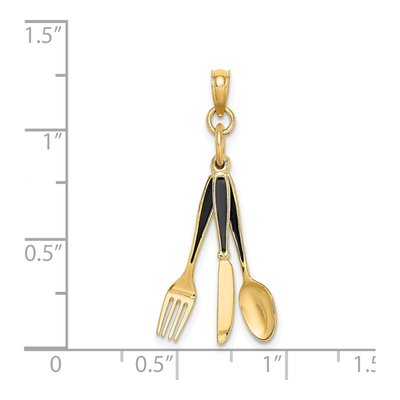 14K Yellow Gold 3D Knife Pendant – view 4