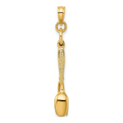 14K Yellow Gold 3D Knife Pendant – view 5