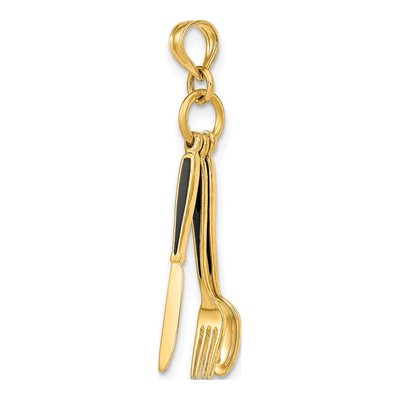 14K Yellow Gold 3D Knife Pendant – view 6