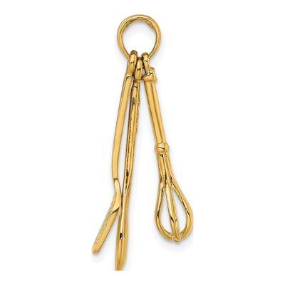 14K Yellow Gold 3D Kitchen Utensil Charm – view 3