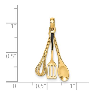 14K Yellow Gold 3D Kitchen Utensil Charm – view 4