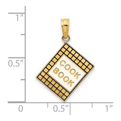 14K Yellow Gold 3D Cook Book Charm – view 4
