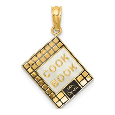 14K Yellow Gold 3D Cook Book Charm – view 5