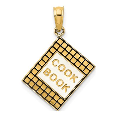 14K Yellow Gold 3D Cook Book Charm