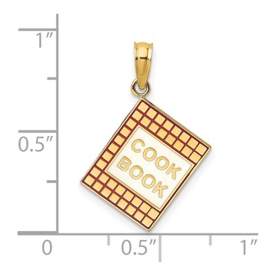 14K Yellow Gold Red Enamel Cook Book Charm – view 4