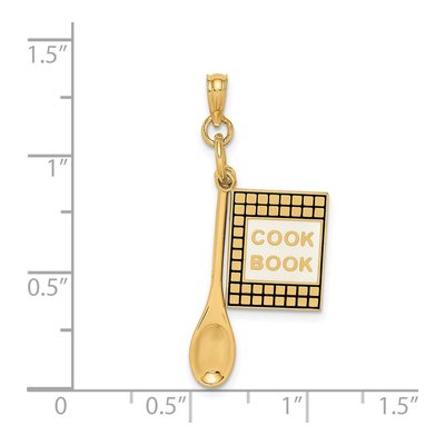 14K Yellow Gold Cook Book Spoon Charm – view 4