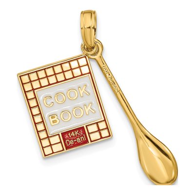 14K Yellow Gold Cook Book Spoon Charm – view 5