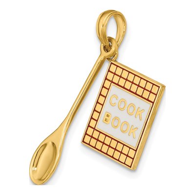 14K Yellow Gold Cook Book Spoon Charm – view 6