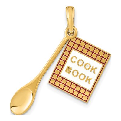 14K Yellow Gold Cook Book Spoon Charm