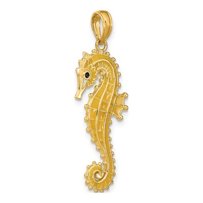 14K Yellow Gold 3-D Enameled Seahorse Charm – view 6