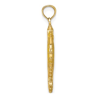 14K Yellow Gold 3D Enameled Seahorse Charm – view 3