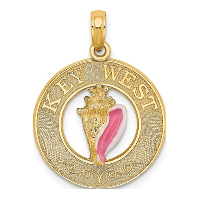 14K Yellow Gold Key West Conch Shell Charm