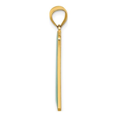 14K Yellow Gold Key West Green Enamel Charm – view 3