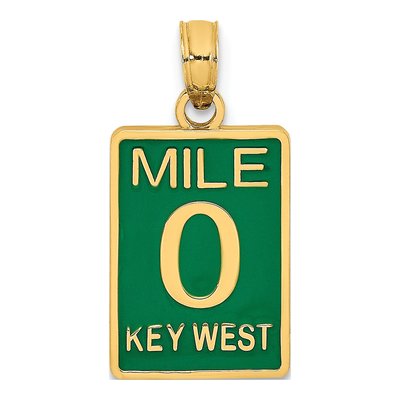 14K Yellow Gold Key West Mile Pendant