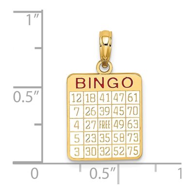 14K Yellow Gold Enameled Bingo Card Charm – view 4