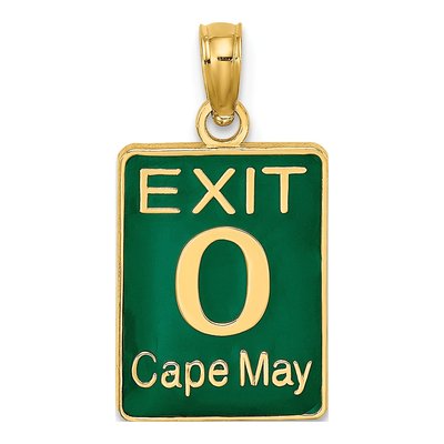 14K Yellow Gold Exit Cape May Pendant