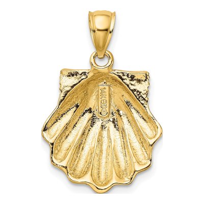 14K Yellow Gold Blue Enamel Scallop Shell Charm – view 5