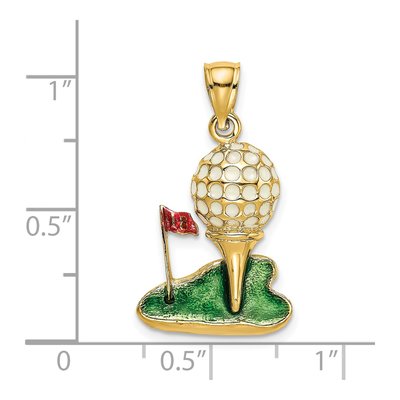 14K Yellow Gold Golf Ball Charm – view 4