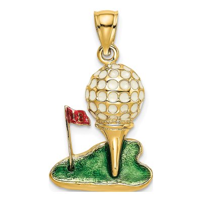 14K Yellow Gold Golf Ball Charm