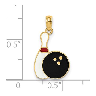 14K Yellow Gold Bowling Ball Pin Charm – view 4