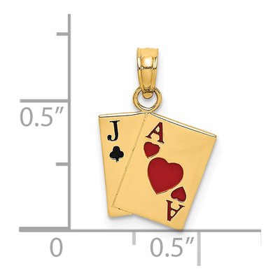 14K Yellow Gold Jack Ace Cards Charm – view 4