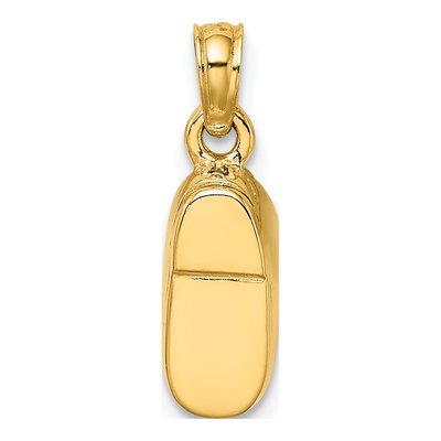 14K Yellow Gold Light Blue Enamel Baby Shoe Charm – view 5