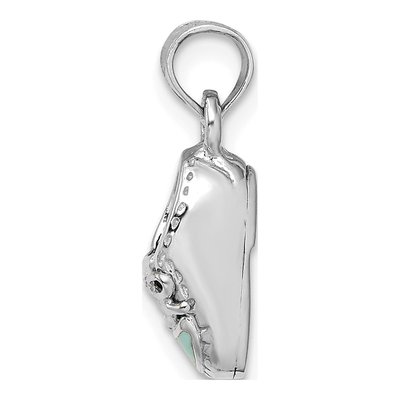 14K White Gold Enamel Baby Shoe Pendant – view 3