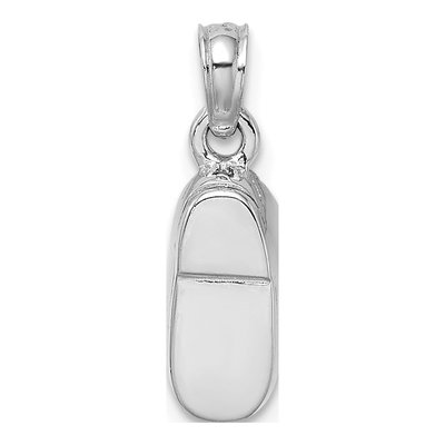 14K White Gold Enamel Baby Shoe Pendant – view 5