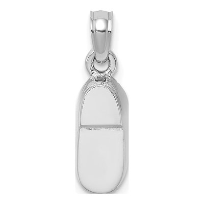 14K White Gold Pink Enamel Baby Shoe Charm – view 5
