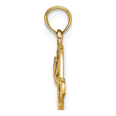 14K Yellow Gold Red Enamel Hat Charm – view 3
