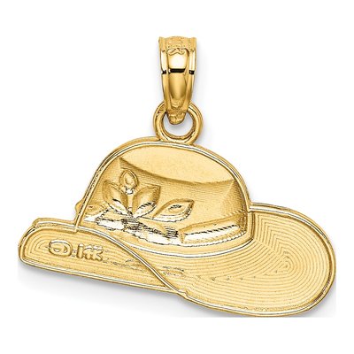 14K Yellow Gold Red Enamel Hat Charm – view 5