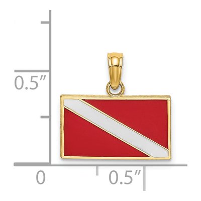 14K Yellow Gold Dive Flag Pendant – view 4