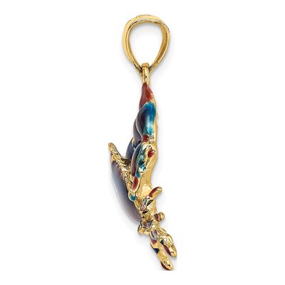 14K Yellow Gold Blue Enamel Crab Charm – view 3