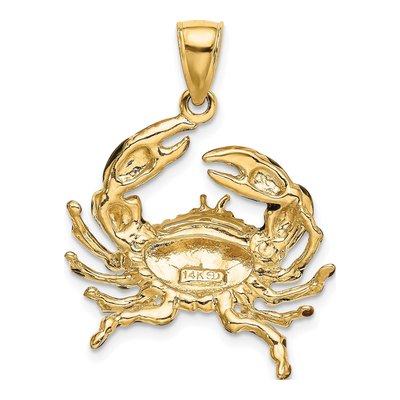 14K Yellow Gold Blue Enamel Crab Charm – view 4