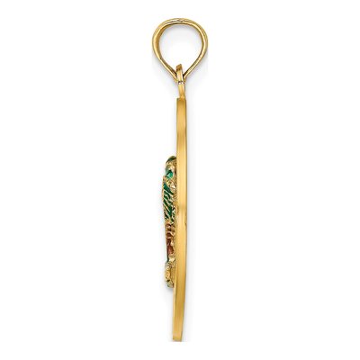 14K Yellow Gold Enameled Sarasota Palm Tree Charm – view 3
