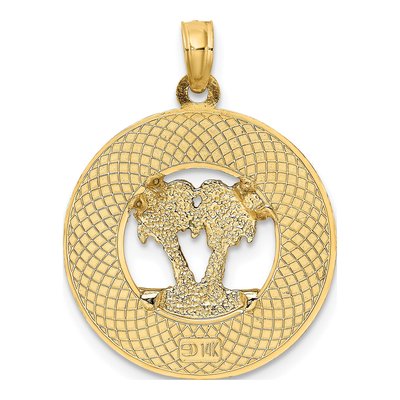 14K Yellow Gold Enameled Sarasota Palm Tree Charm – view 5