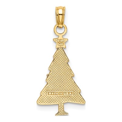 14K Yellow Gold Enameled Christmas Tree Charm – view 5