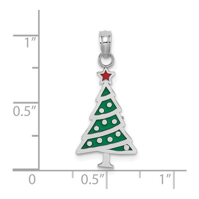 14K White Gold Christmas Tree Charm – view 4