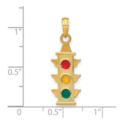 14K Yellow Gold Enamel Traffic Signal Charm – view 3