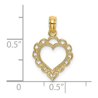 14K Yellow Gold Heart Charm – view 4