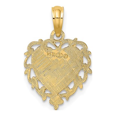 14K Yellow Gold LOVE Heart Pendant – view 5