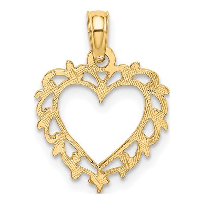 14K Yellow Gold Heart Lace Pendant – view 5