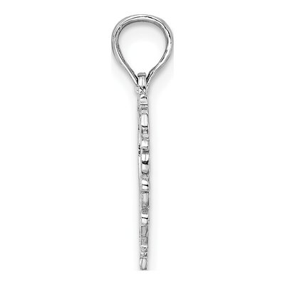 14K White Gold Heart Lace Border Pendant – view 3
