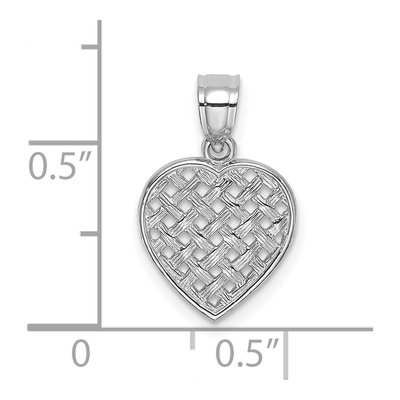 14K White Gold Woven Heart Pendant – view 4