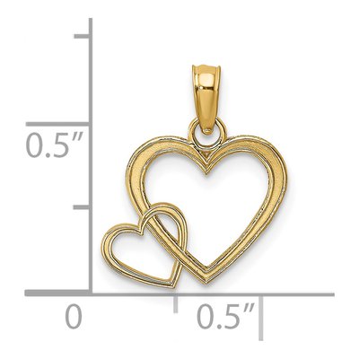 14K Yellow Gold Two Hearts Intertwined Charm – view 4